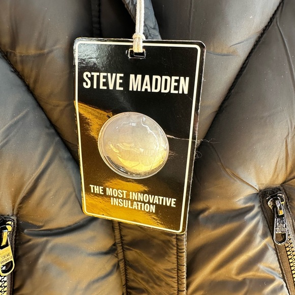 NWT Steve Madden BLACK Women's Juniors' Puffer Coat , M 10/12 - Picture 4 of 9